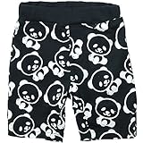 《初夏盛夏対応》 GARACH(ギャラッチ) 針抜きフライススパンPANDA総柄ハーフパンツ 95cm /Bk NO.AH-1622201