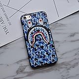 Fashion Bape Shark Face for iPhone 7 Plus Camo Blue [並行輸入品]