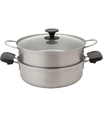 Amazon｜丸山 ルチェンテ 二段蒸し器 20cm 2.6L ガラス蓋 LU-20M IH