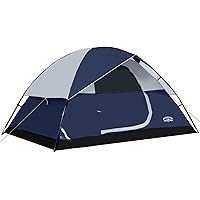 Pacific Pass 4 Person Navy Blue Lightweight Dome Tent Portable Camping Tent with Carry Bag Zippered Hiking Tent
