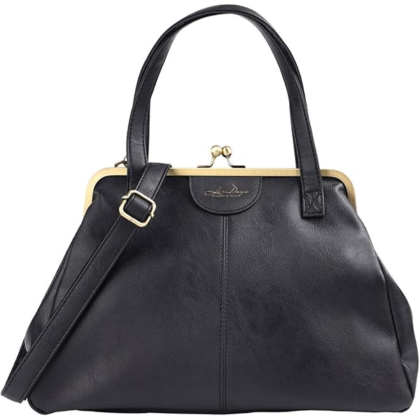 Amazon | 25-404ZN-BK がま口バッグ 2way トートバッグ ハンドバッグ