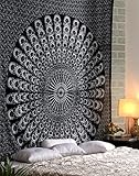 icrafts Indian MandalaタペストリーIndianヒッピーHippy Wall HangingボヘミアンQueen Wall Hangingベッドスプレッドビーチタペストリー ブラッ