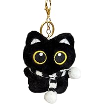 Amazon.co.jp: [TRkin] 黒猫 キーホルダー かわいい猫のぬいぐるみ