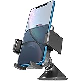 エレコム 車載ホルダー スマホスタンド 吸盤式 【繰り返し使えるゲル吸盤 / 360度回転で自由自在 / フラップケース対応】 幅4.5cm~9cm対応 ブラック EC-SH01BK