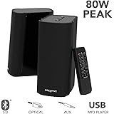 Creative T100 2.75 inchフルレンジドライバー 40WRMSデジタルアンプ搭載 Bluetooth/光入力/アナログ入力対応 リモコン付属 2.0ch スピーカー SP-T100-BK