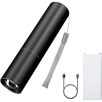 Amazon.co.jp: 懐中電灯 USB充電式 小型 軽量 アルミ合金素材 600
