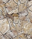 HaokHome 151904 DIY 石の壁紙レンガの壁紙Stone Brick砂の色壁用トイレ屋内居間 ベッドルーム装飾 53cm×10m(並行輸入品)
