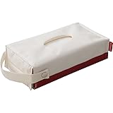 東洋ケース ストレリアプラス ティッシュケース 取っ手付き アイボリー/レッド ESTP-TC-IVRD