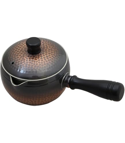 Amazon｜新光金属 急須 黒銅仕上げ 370ml 純銅黒銅仕上げ 鎚目急須  