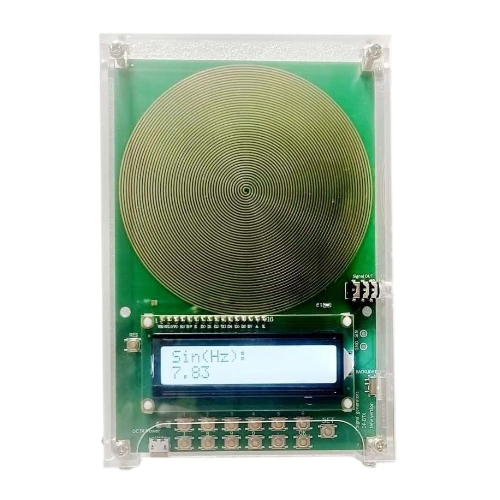 BRZU シューマン波発生器 可変周波数信号発生器 ABS 透明ケース 0.01~299000Hz 調整可能 研究・瞑想・安眠用 (周波数可変シューマン波発生器(ケース付き)グリーン)