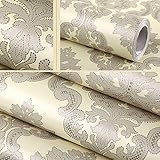 LoveFaye DIY 壁紙シール 欧米? グレー ダマスカス かんたん貼付シールタイプ