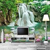 bzdhwwh 3d壁紙リビングルーム寝室壁画水花鳥グリーンツリーアートテレビ壁壁画壁紙壁3 Dの 6989548248935