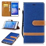 Huawei P9 Lite ケース 手帳型 カード収納 横置きスタンド機能付き マグネット カバー 高品質 財布型 衝撃吸収 落下防止 Huawei P9 Lite 対応 ケース (P7 ブルー)