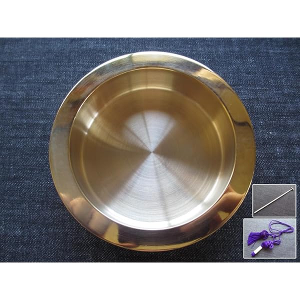 摺鉦 摺り鉦(摺鉦/チャンチキ/チャンギリ/当たり鉦) 4寸(約12.1cm) 紐房付き