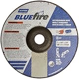 Norton Blue Fire Plus Depressed Center Abrasive Wheel, Type 27, Zirconia Alumina, 7/8 Arbor, 7 Diame