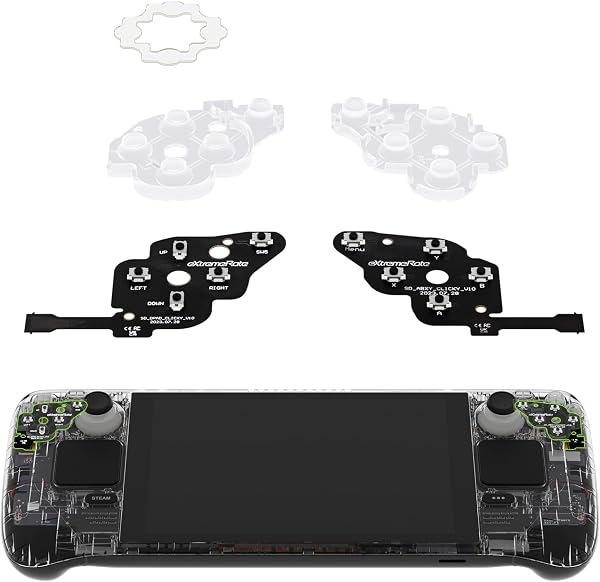 eXtremeRate Steam Deck携帯ゲーム機に対応用フェイスクリッキーキット、Steam Deck LCDコンソールに対応用カスタムDpad View ABXY Menuボタンフェイスボタンマウスクリッキーキット、Steam Deck携帯コンソールではない - 1