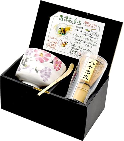 Amazon｜美濃焼 抹茶碗 ギフトセット 木箱入 窯変釉薬 赤 レッド 約