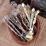 LuxBene(TM) 新しい3pcsのキッチン、ダイニング＆バーノスタルジックなヴィンテージの王室スタイルステンレス鋼の環境に優しい小さなコーヒースプーン速い船積みのD35