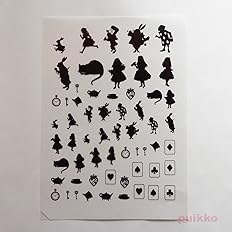 Amazon レジン封入用フィルム 不思議の国のアリス シルエット デコ素材 通販