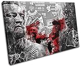太字ブロックデザイン – McGregor Mayweather UFCボクシングスポーツSingleキャンバスアートプリントボックスフレーム壁吊り下げ – Hand Made In The UK –