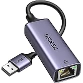 UGREEN Ethernet Adapter Aluminum USB 3.0 to RJ45 Gigabit LAN Connector 10/100/1000 Mbps Wired Network Adaptor Compatible with