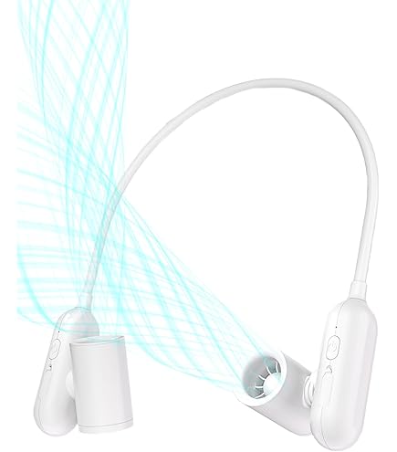 【首掛け扇風機 白黒　ネックファン ハイパワー　風量 6段階 USB充電】 楽天市場】首掛け扇風機 ネッククーラー ネックファン 首掛け