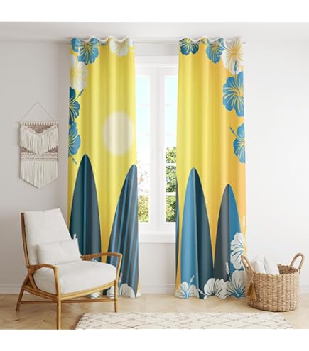 魚柄の白いカーテンと青いレースカーテンのセット　190✖️190 魚柄の白いカーテンと青いレースカーテンのセット 190✖️190 魚柄