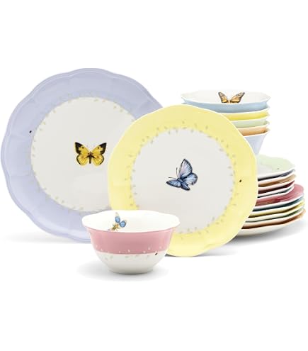Amazon.co.jp: Lenox 880091 Butterfly Meadow Holiday Dinnerware Set