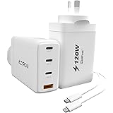 Zyron Powastone 120W GaN Charger (GaN 2) 100W USB C Charger 4-Port PD 3.0 QC4+ Fast Wall Charger SAA AU Plug Power Adapter fo