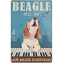 Amazon.co.jp: サイン ビーグル 犬 ジャズ バー ブリキ製 金属製