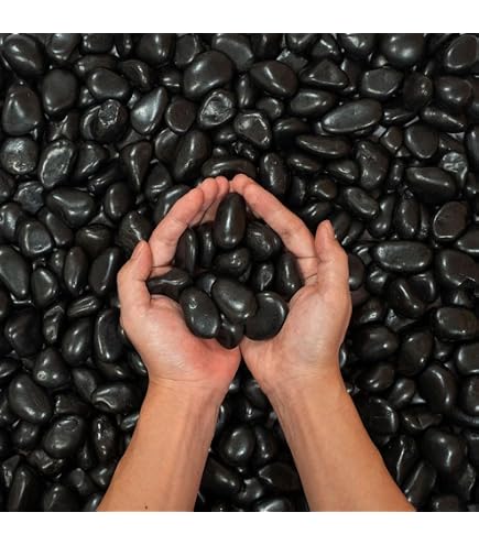 Amazon | 彩光石 那智黒風 黒玉砂利 10kg(小分け) 15分 | 砂利