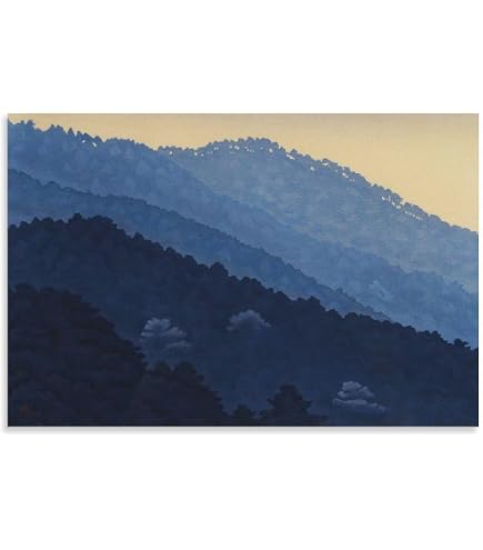 Amazon.co.jp: 東山魁夷 生前作 「 緑の渓 」 リトグラフ 版画