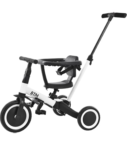 Amazon.co.jp: BTM 子供用三輪車 5n1新色 三輪車のりもの 押し棒付き