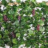 Luyue 7.21 Ft人工グレープ葉Vine foligeシミュレーション植物ホームウェディングガーランド外装飾、パックの12pcs Vines + 6 Bunch Grapes