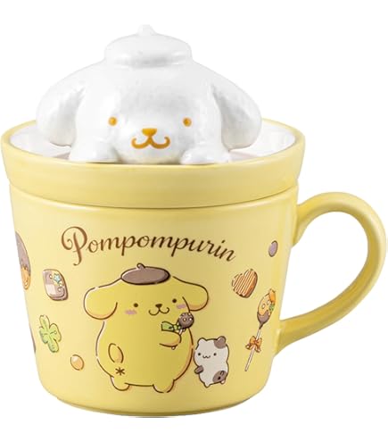 ポムポムプリン蓋付マグカップ未使用 ☆ ポムポムプリン フタ付きマグ マグカップ フタ付 キャラクター マグ