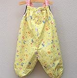 【marle pawda】子ども用 プレイウェア　(お砂場着)　日本製　レインウェア にも　収納袋付き 【イエローバタフライ】　90㎝　ギフト　お祝い　入園　公園などのお出かけに