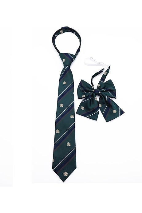 Amazon Co Jp Shuclass スクールリボン ネクタイ 2点セット 女子 制服リボン 学生服 紺色 中学生 高校生リボン ピンク ファッション