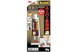 3M Adhesive, Super Strong, Clear, Usable on Silicone, Low Visibility, Premier Gold, Super Multi-Purpose, 20g 9078