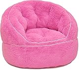 Heritage Kids Toddler Rabbit Fur Bean Bag Chair, Pink