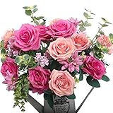 造花 ヨーロピアンローズ シルクローズ デコレーション 結婚式 セット ピンク B01MQRJCUA