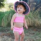 ラッフルバッツ Ruffled Swimwear スイムウエア Hot Pink Heart Ruched Bikini ホットピンクハートシャーリング 水着 キッズ [並行輸入品]