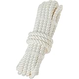 【Amazon.co.jp限定】日本製 汎用 ロープ クレモナＳ白 太さ（およそ）１０ｍｍ破断強度９９０ｋｇ長さ６ｍ国内製造（強度）証明書付