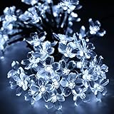 ICOCO ソーラー LED イルミネーション サクラ LED ライト 飾り 50灯 6.3m 2点灯モード 屋内 屋外 防雨 祝日装飾/イルミネーション/結婚式/バレンタイン/ハロウィン/クリスマス