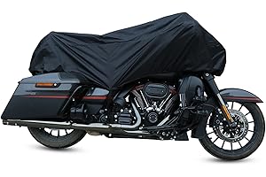 X AUTOHAUX Motorcycle Cover Lightweight Half Cover Outdoor Waterproof Rain Dust Protector Black L Fits Most Sport Adventure Touring Cruiser Dress Touring