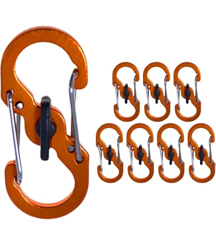 Amazon.co.jp: 【10個セット】 S字 カラビナ キーホルダー Wフック