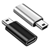 Type C Mini USB 変換 アダプター USB C to ミニ USB 変換 コネクター メス→オス 2個セット 充電とデータ転送 ブラックとシルバー 互換デジタルカメラ ドライブレコーダー Astro A40/50 PSP MP3/MP4 GPSなど