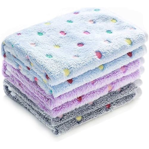 luciphia 1 Pack 3 Blankets Super Soft Fluffy Premium Fleece Pet Blanket Flannel Throw for Dog Puppy Dot Small