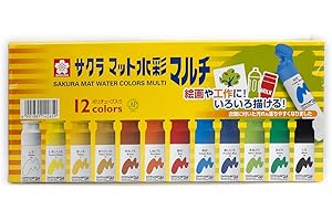 サクラクレパス 絵の具 マット水彩マルチ 12色セット MWM12PE