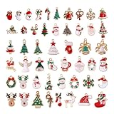 [Sitengle] クリスマス チャーム パーツ 50個セット クリスマス飾り クリスマス アクセサリー クリスマス 装飾パーツ ハンドメイド 材料 DIY 手作り アクセサリー ギフト (タイプA(50個セット))