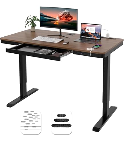 Amazon | HOMAYA 電動昇降デスク 強化ガラス天板 コンセント/USB-A